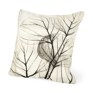 Mercana Edge of Twilight Embroidered Leaf Pattern Decorative Pillow Cover for Timeless Rustic Elegance 67329