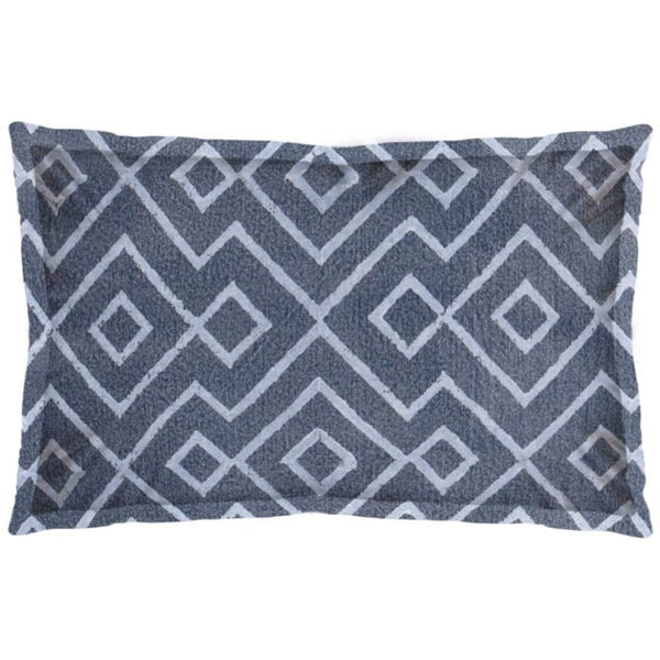 Mercana Boswell Embroidered Pillow Cover - Reversible Diamond Design for Stylish Home Decor Upgrade Blue Fabric | 13x21 67350