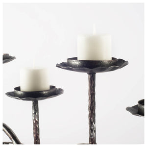 Mercana Orville Five-Tealight Candle Holder - Stylish Industrial Pipe Design for Modern Home Decor Showcase 67188