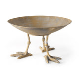 Chadwick II 13L x 13W Gold Metal Webbed Feet Bowl