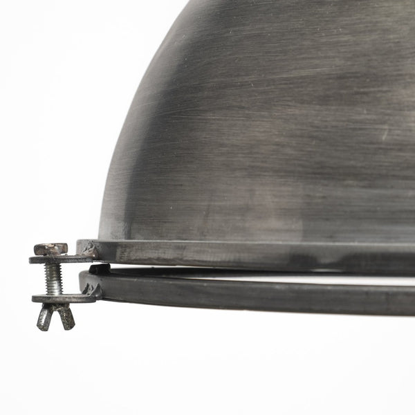 Mercana Bashaw I Elegant Metal Dome Pendant Light – Vintage-Industrial Design for Modern Farmhouse Spaces Gray Metal 65100