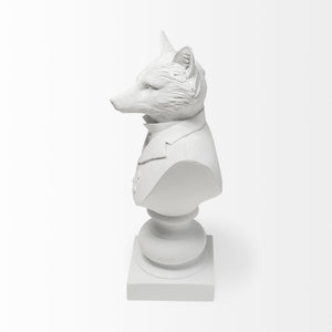 Mercana Murray Stylish White Resin Fox Bust - Charming Woodland Accent for Modern Home Décor Display White Resin | 13H 57900