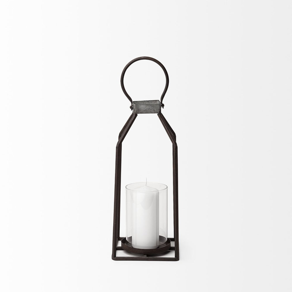 Mercana Kingston Rustic Metal Framed Candle Holder - Elegant Glass Votive for Warm Ambient Lighting Display 67244