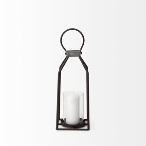 Mercana Kingston Rustic Metal Framed Candle Holder - Elegant Glass Votive for Warm Ambient Lighting Display 67244