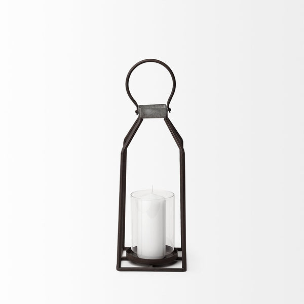 Mercana Kingston Rustic Metal Framed Candle Holder - Elegant Glass Votive for Warm Ambient Lighting Display 67244