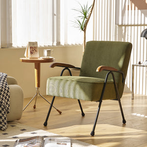 English Elm Pattern Modern Colorful Fabric Armchair with High Back and Wing Design, Sturdy Metal Frame, Oversized Cozy Seat for Living Room Reading Nook, Home Office, Bedroom Green W2105P210239