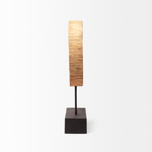 Mercana Ironwood Accent Piece - Unique Indian Mango Wood Sculpture on Sleek Black Base for Stylish Decor 67283