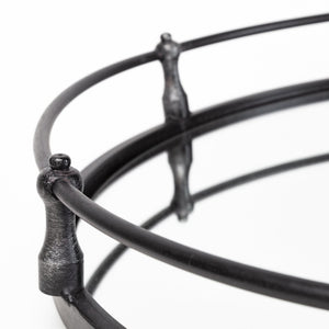 Mercana Kimbel 24-Inch Round Serving Tray - Elegant Matte Finish for Tabletop Décor and Functional Style 57237