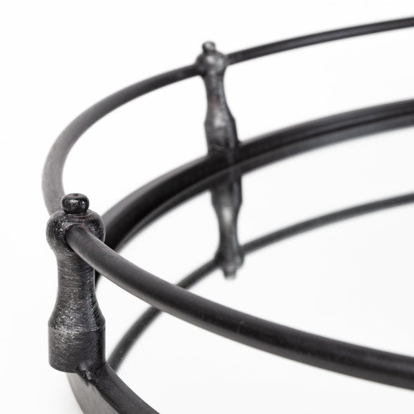 Mercana Kimbel 24-Inch Round Serving Tray - Elegant Matte Finish for Tabletop Décor and Functional Style 57237