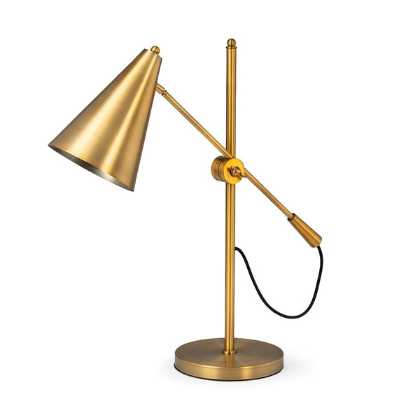 Mercana Fragon I Adjustable Cone Shade Table Lamp - Industrial Elegance for Modern Homes & Offices Gold Metal 65225