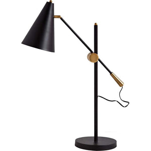 Mercana Fragon I Adjustable Cone Shade Table Lamp - Industrial Elegance for Modern Homes & Offices Black Metal 65226