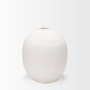 Mercana Karakum Elegant Textured Ceramic Vase - Sculptural Design for Modern and Boho Home Decor Styles White Ceramic | 23H 67678