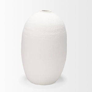Mercana Karakum Elegant Textured Ceramic Vase - Sculptural Design for Modern and Boho Home Decor Styles White Ceramic | 32H 67679