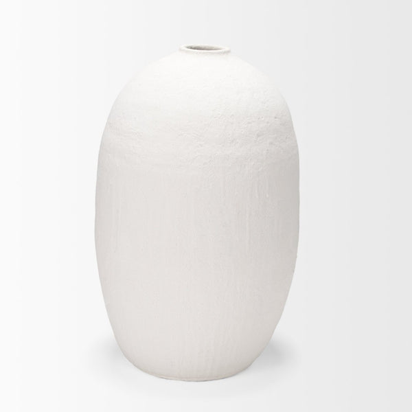 Mercana Karakum Elegant Textured Ceramic Vase - Sculptural Design for Modern and Boho Home Decor Styles White Ceramic | 32H 67679