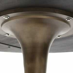 Mercana McLeod Round Dining Table - Solid Mango Wood Top with Sleek Gold Metal Base for Modern Spaces 67502-AB