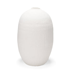 Mercana Karakum Elegant Textured Ceramic Vase - Sculptural Design for Modern and Boho Home Decor Styles White Ceramic | 32H 67679