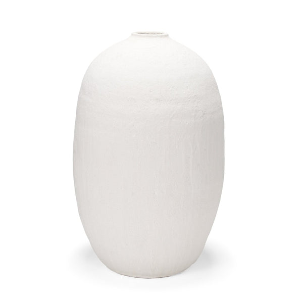 Mercana Karakum Elegant Textured Ceramic Vase - Sculptural Design for Modern and Boho Home Decor Styles White Ceramic | 32H 67679