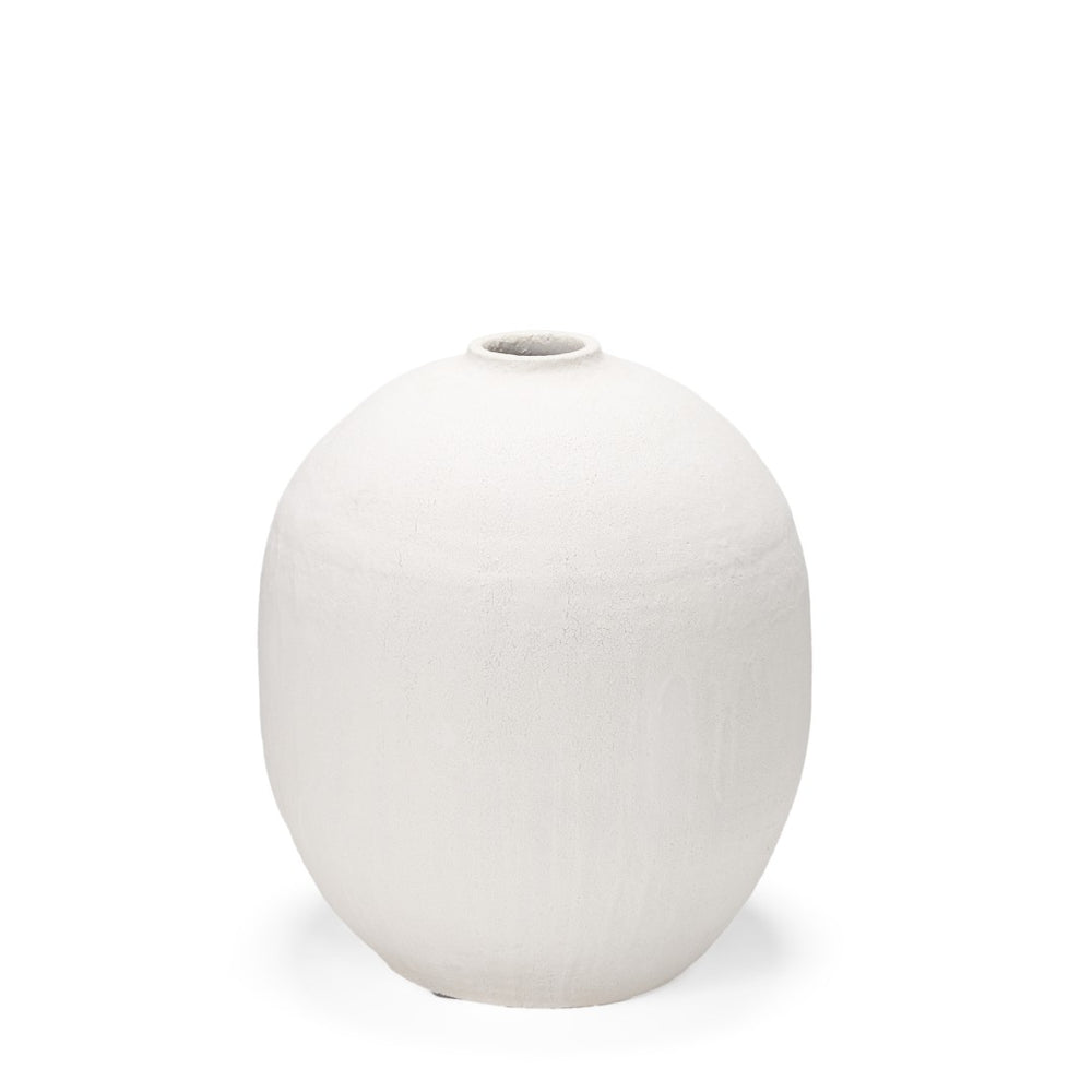 Mercana Karakum Elegant Textured Ceramic Vase - Sculptural Design for Modern and Boho Home Decor Styles White Ceramic | 23H 67678