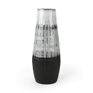 Mercana Tanami Tall Artisanal Ceramic Vase - Modern Dark Brown Finish, Perfect for Floral Arrangements & Decor Brown/White Ceramic | 19H 67672