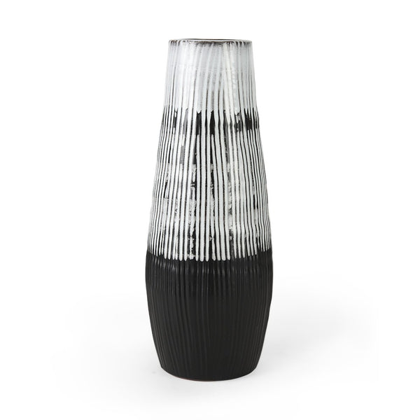 Mercana Tanami Tall Artisanal Ceramic Vase - Modern Dark Brown Finish, Perfect for Floral Arrangements & Decor Brown/White Ceramic | 19H 67672