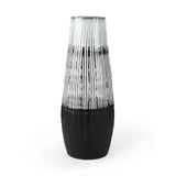 Tanami I Tall Dark Brown/White Ceramic Vase