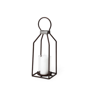 Mercana Kingston Rustic Metal Framed Candle Holder - Elegant Glass Votive for Warm Ambient Lighting Display 67244