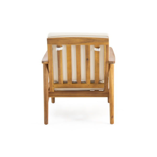English Elm Christopher Knight Home® - Club Chairs Laurent Teak Finish Acacia Outdoor Chair, 500lb Capacity, Weather-Resistant Slat Design, Thick Cushion 68624.00BGE