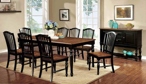 English Elm Elegant Country Transitional 9 Piece Solid Wood Dining Set with Extendable Table Seats Eight B2741S00921