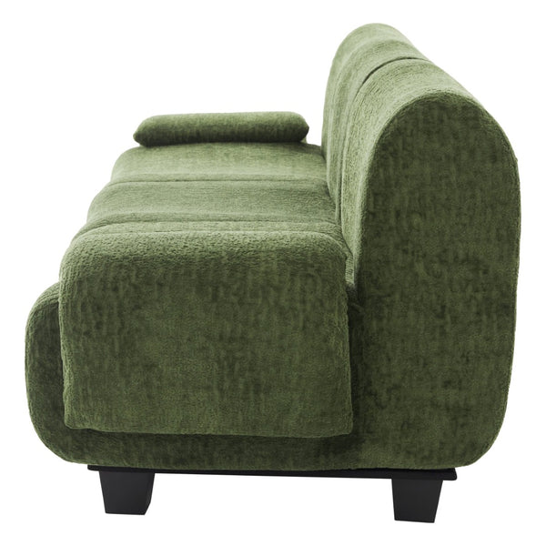 English Elm Oversized Chenille Chaise Lounge Deep Seat Sculptural Armrests Modern Living Room Retreat N763P326131F