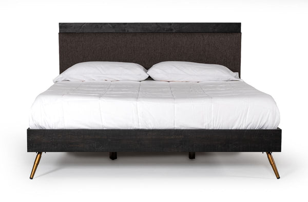 VIG Furniture Eastern King Nova Domus Tabitha Modern Dark Brown Recycled Pine Bed VGWH180430-BED-EK