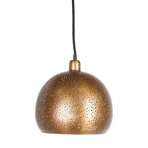 Mercana Dalmeny II 11x12 Gold Perforated Metal Dome Pendant Light  67756