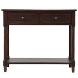 English Elm Trexm Daisy Series Console Table Traditional Design With Two Drawers and Bottom Shelf (Espresso)