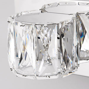 English Elm 35" Modern Crystal 5-Light LED Wall Sconce Chrome Finish, 1625lm 6000K Vanity Light for Bath/Hallway W2312P374925