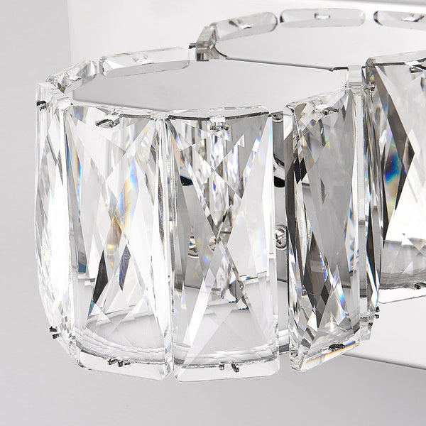 English Elm 35" Modern Crystal 5-Light LED Wall Sconce Chrome Finish, 1625lm 6000K Vanity Light for Bath/Hallway W2312P374925