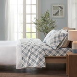 True North by Sleep Philosophy Cozy Flannel Casual Printed Sheet Set TN20-0085 Blue Plaid