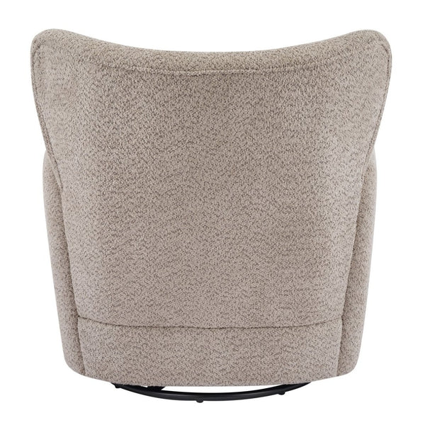 English Elm Modern Bouclé Wingback Swivel Chair with 360 Degree Rotation for Living Room Black,Camel N776P403573M
