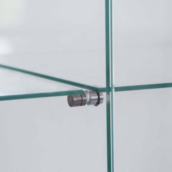 English Elm Tempered Glass Display Cabinet With Bluetooth Led Light, Locking Door & Mirrored Back For Stylish Storage W3155S00017-GIGA