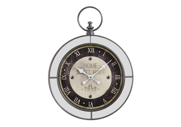 English Elm Clocks, Vintage Glamour 18" Round Wall Clock In Brown Mirror Frame With Silent Quartz Movement B2710P287099