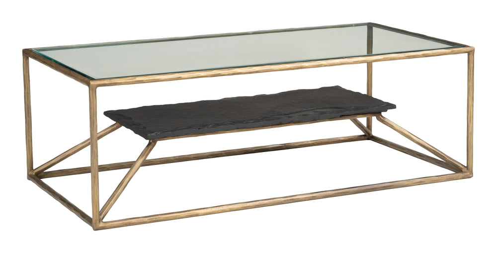 Zuo Modern Ranol Coffee Table In Elegant Brass With Glass & Marble Top - Perfect For Modern Living Spaces! Brass Glass,Natural Marble,Iron 110599-zuo-modern