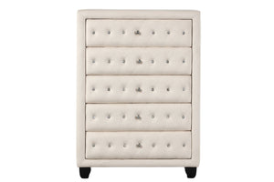English Elm Encore Modern 5-Piece King Bedroom Set With Tufted Upholstered Headboard & Spacious Storage Solutions B009S01714