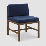 Modular Acacia Patio Side Chair Dark Brown, Navy Blue OWSANCHDBBU Walker Edison