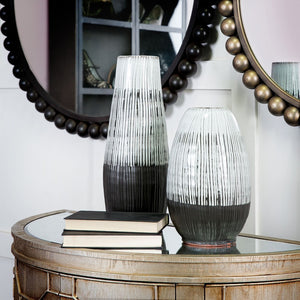 Mercana Tanami Tall Artisanal Ceramic Vase - Modern Dark Brown Finish, Perfect for Floral Arrangements & Decor Brown/White Ceramic | 13H 67673