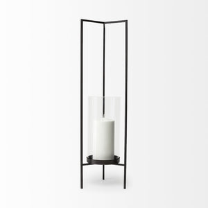 Mercana Abigail I Elegant Gunmetal Candle Holder - Sculptural Design for Mid-Century Modern Decor 67699