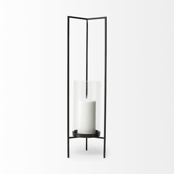 Mercana Abigail I Elegant Gunmetal Candle Holder - Sculptural Design for Mid-Century Modern Decor 67699