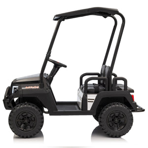 English Elm 24v Kids Electric Ride on Truck Four Seat All Wheel Drive Spring Suspension Sunshade Black W1578P381262