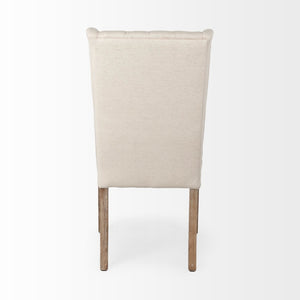 Mercana Mackenzie Elegant Plush Linen Dining Chair with Diamond Tufting and Solid Wood Base for Timeless Style 67510