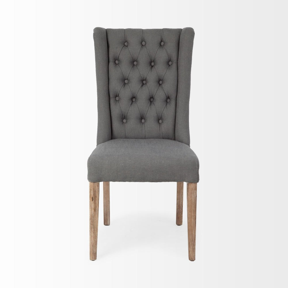 Mercana Mackenzie Plush Linen Dining Chair with Solid Wood Base – Elegant Tufted Comfort for Every Space 67511