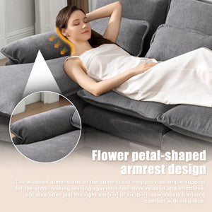 English Elm United We Win U-Shaped Modular Cloud Couch - 4-Seat Chenille Sofa With Double Chaise & Storage Pockets W1568S00215-GIGA