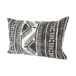 Mercana Beveridge II 14 x 26 Black And White Embroidered Pattern Decorative Pillow Cover  67336