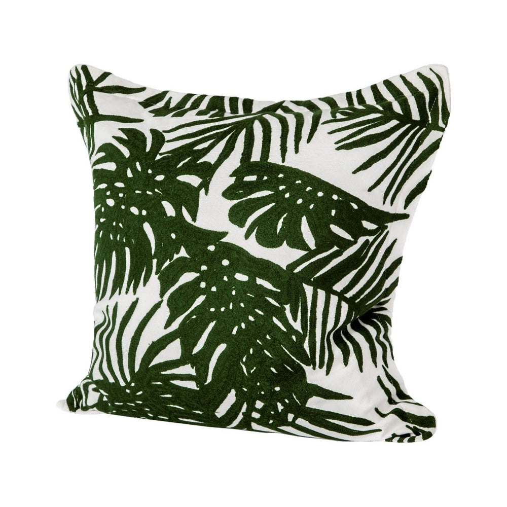Mercana Boyle Tropical Palm Leaf Decorative Pillow Cover – Fresh Coastal Accent for Your Home Décor Green Fabric | 20x20 67351